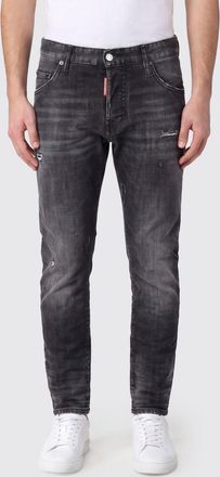 Dsquared2 Jeans skinny fit in denim stretch nero con effetto usurato