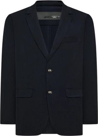 Roberto Ricci Design Single-breasted jas van stretchstof met micro-patroon - Heren - Blazers - Zwart - 2XL - Jassen