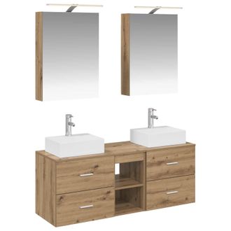 vidaXL Juego De Muebles De Ba&ntilde;o 5 Uds. Roble Artisan Vidaxl