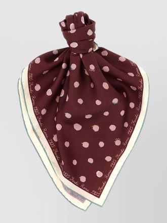 Fendi logo scarf polka dot pattern contrast border