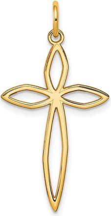Diamond2Deal 14k Yellow Gold Laser Designed Passion Cross Pendant