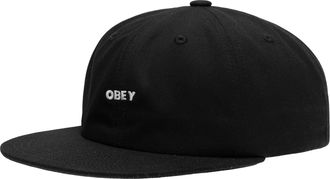 Obey Bold Twill 6 Panel Strapback Cap - Black