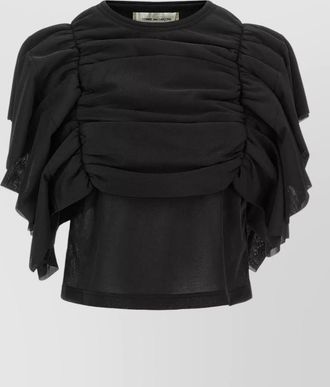 Comme Des Gar&ccedil;ons ruffled short-sleeve blouse