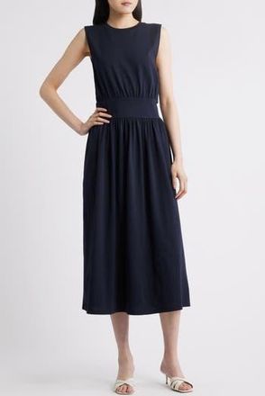 Frame Denim The Banded Organic Cotton Jersey Dress in Navy at Nordstrom Rack, Size X-Large