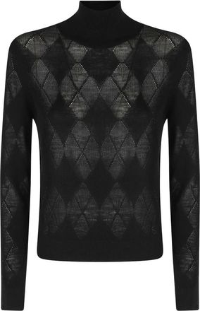 Ballantyne T Neck Pullover - Dames - Coltruien - Zwart - S - Wol - Truien & Vesten