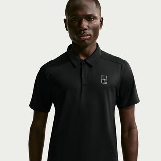 Nike Mens Court Advantage Dri-FIT Tennis Polo in Black | FZ6907-010