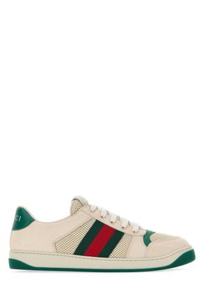 Gucci White Color Block Lace Up Sneakers
