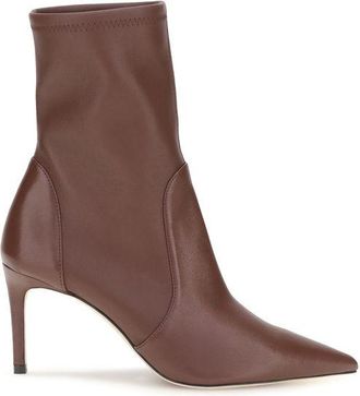 Stuart Weitzman Brown Calf Leather Bos Taurus Ankle Womens Boots
