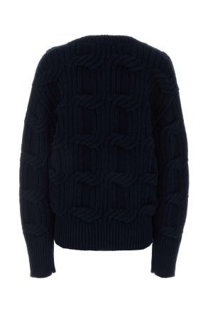 Stella McCartney Womens Midnight Blue Wool Sweater Navy Exterior: Gonne