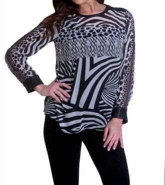 Angel Long Sleeve Crew Tunic In Zebra