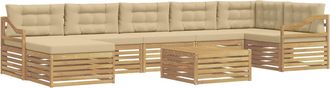 vidaXL Conjunto De Sof&aacute;s De Exterior 8 Uds. Y Beige Vidaxl