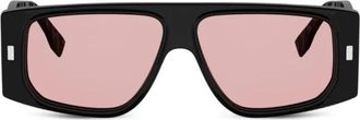 Fendi FF Squared Aviator Zonnebril - Heren - Zonnebrillen - Zwart - 56 MM - Accessoires