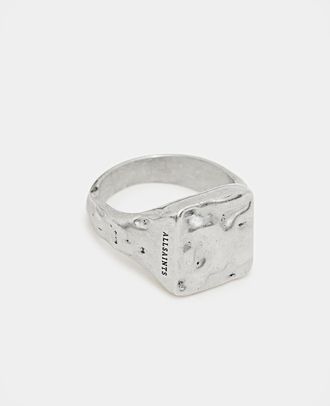 AllSaints Sterling Silver Destin Sterling Silver Washed Ring, Size: S
