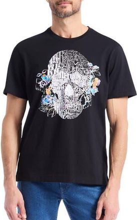 Robert Graham Floral Skull Graphic T-Shirt in Black at Nordstrom Rack, Size Medium