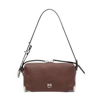 Pinko Pinko - Bauletto Trittico Mini - Dames - Tassen - Bruin - Maat: ONE Size Leer