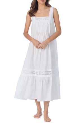 Eileen West Adrianna Sleeveless Cotton Ballet Nightgown in White at Nordstrom, Size X-Small