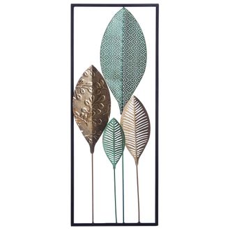 Beliani Beliani - Decoraci&oacute;n De Pared Hoja De Metal Multicolor Arte Estilo Moderno Platinum