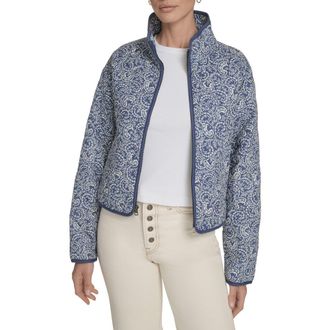 Levi's Quilted Cotton Jacket in Blue Indigo Egret Paisley at Nordstrom, Size X-Small