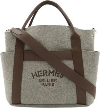 Herm&egrave;s Pre-owned Felt Tote Bag - Dames - Vintage Shopper - Grijs - ONE Size - Vintage