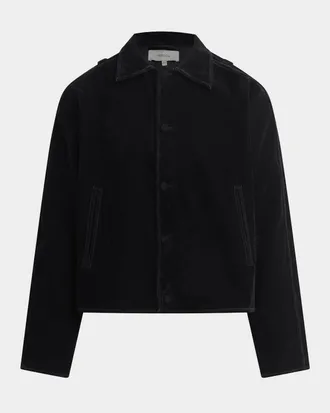 Hudson Men & apos;s Faux Suede Trucker Jacket