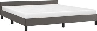 vidaXL Estructura De Cama Con Cabecero Sin Colch&oacute;n Gris 180x200 Cm Vidaxl