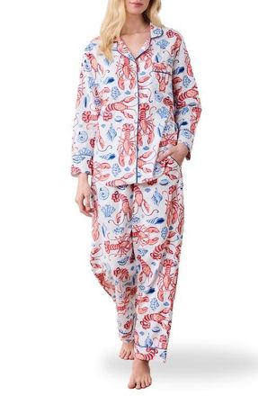 Printfresh Cotton Poplin Pajamas in Cloud at Nordstrom, Size X-Small