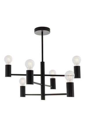 Netlighting Studio 6 Light Semi Flush Light Matt Black E27