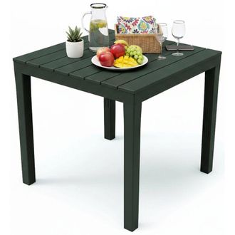 Dmora Tavolo da Esterno Vo, 4 Posti, Impermeabile Idrorepellente Made in Italy, 78x78x72h cm Nero Antracite
