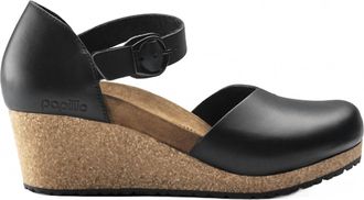Birkenstock Womens Mary Ring Buckle Wedge Sandal In Black