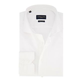 Cavallaro Overhemden, Heren, Wit, M, Katoen, Witte Overhemdjurk