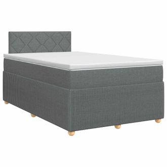 vidaXL Letto Box Spring Con Materasso Grigio Scuro 120 X 200 Cm Vidaxl