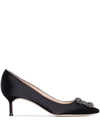 Manolo Blahnik Pumps Hangisi con fibbia di cristalli - Nero