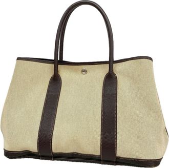 Herm&egrave;s Brown Toile H Tote Bag (Pre-Owned)