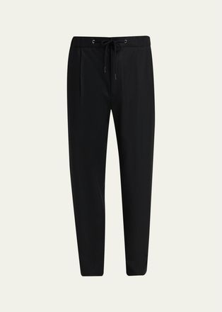 Giorgio Armani Mens Drawstring Stretch Cashmere Pants