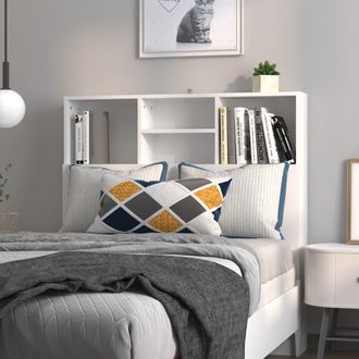vidaXL Mueble Cabecero Blanco 100x19x103,5 Cm Vidaxl