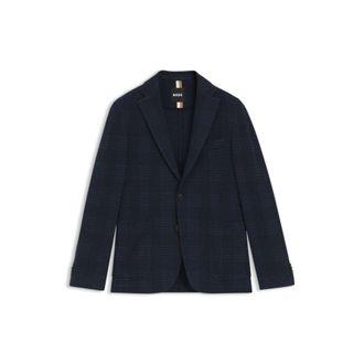 BOSS Checked slim-fit jacket in a cotton blend