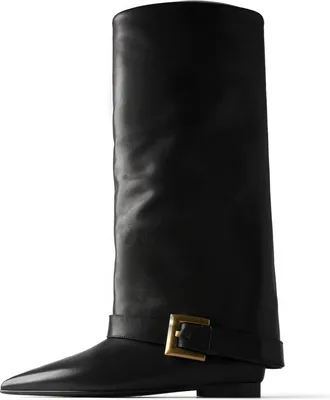 L37 Schoenen, Dames, Zwart, 36 EU, Leer, Written in the Stars Hoge Laarzen