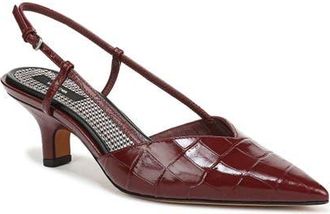 Vince Levvy Slingback Pointed Toe Kitten Heel Pump in Bloodstone at Nordstrom, Size 9.5