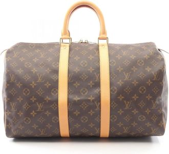 Louis Vuitton Monogram Brown Coated Canvas Leather Boston Bag (Pre-Owned)