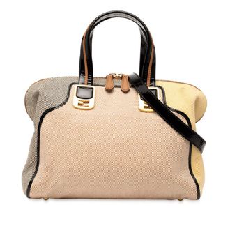 Fendi Pre-owned Fendi Small Canvas Colorblock Chameleon Satchel Ladies 8BL114 G0W 138 2516