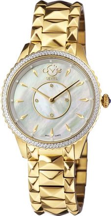 Gevril Group Siena Diamond Mother of Pearl Dial Ladies Watch 11702-525