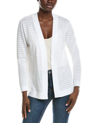 Anne Klein Sheer Stripe Cardigan