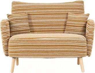 Urban Meuble Sof&aacute; de dos plazas en rayas amarillas y blancas con cojines