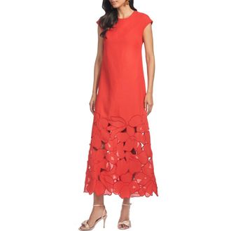 Sachin & Babi Sabette Embroidered Linen Blend Dress in Cherry Red at Nordstrom Rack, Size 0