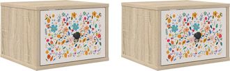 vidaXL Mesita De Noche De Pared Mainz 2 Uds. Roble Sonoma Vidaxl
