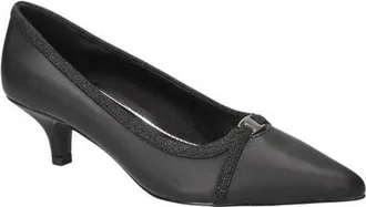Easy Street Zayn Kitten Heel Pump in Black Satin at Nordstrom, Size 7.5