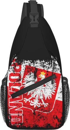 Generic Polish Flag Poland Polska Eagle Shoulder Bag Adjustable Cross Body Bag Trendy Chest Backpack For Sports Men Shopping