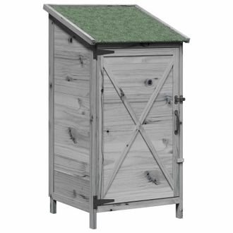 vidaXL Cobertizo De Jard&iacute;n Con Techo Gris 59,5 X 56 X 113,5 Cm Vidaxl
