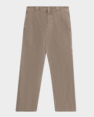 Ferragamo Men & apos;s Cotton Drill Flat-Front Utility Trousers