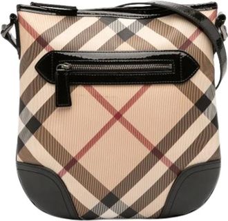 Burberry Pre-owned Cross Body Bags, female, Beige, Size: ONE SIZE Pre-owned Fabric Crossbody Bag